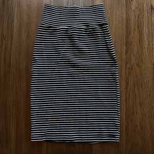 Striped Black and White Pencil Skirt